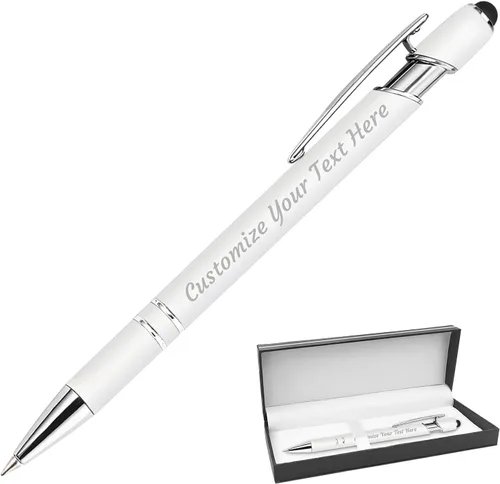 Miniatura 25 de 12 bolígrafos personalizados a granel, bolígrafos personalizados con grabado personalizado con nombre o texto, regalo ideal de aniversario