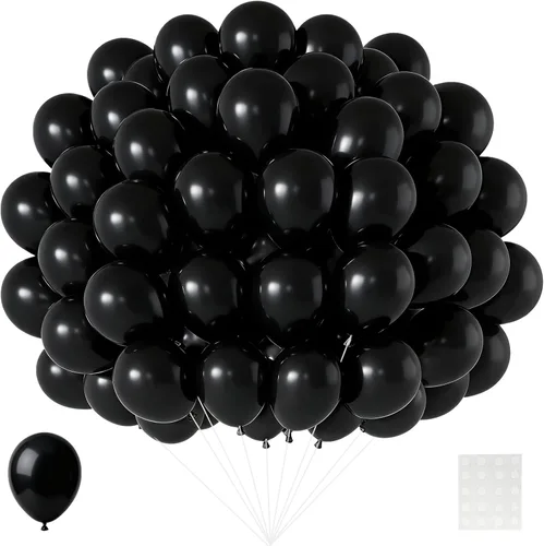 Patimate Paquete de 150 globos negros de látex negro mate de 5 pulgadas para cumpleaños, graduación, jubilación, boda, aniversario, baby shower,