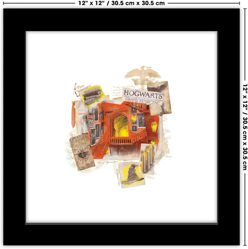Miniatura 6 de Trends International Gallery Pops Harry Potter - Póster de pared de Hogwarts Grand Staircase, 12 x 12 pulgadas, versión enmarcada en negro Versión