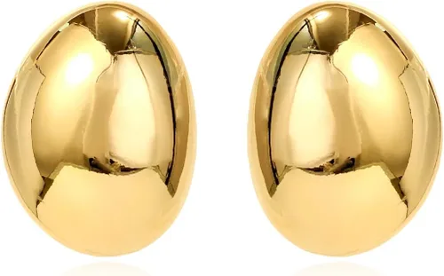 KELMALL Aretes tipo argolla de oro de 14 quilates para mujer, hipoalergénicos, gruesos, redondos, no se deslustra, para orejas sensibles