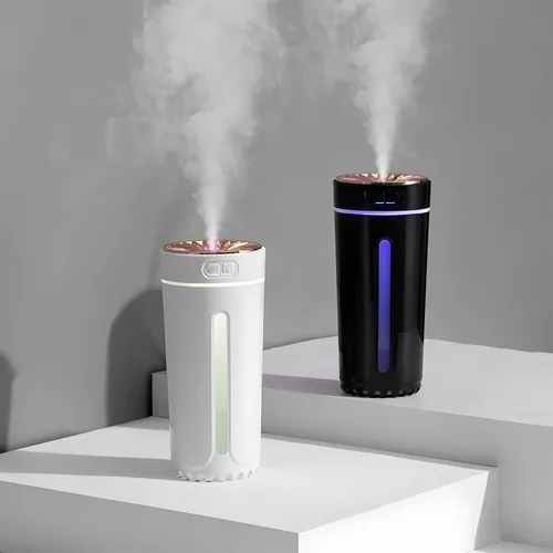Miniatura 2 de Humidificador difusor de coche con difusor de aceite esencial, mini humidificador de aire portátil silencioso USB con luz LED, ambientador de Negro