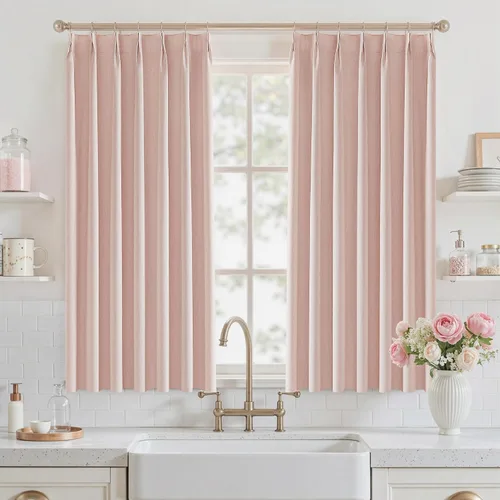 Miniatura 40 de UHITECH Cortinas opacas cortas de 35 pulgadas de largo, plisadas, opacas, para ventanas pequeñas, con aislamiento térmico, cortinas reductoras