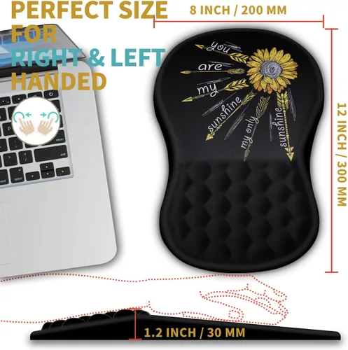 Miniatura 4 de Hokafenle Alfombrilla Ergonómica para Ratón con Soporte para Muñeca con Diseño de Masaje, Reposamuñecas para Aliviar el Dolor con Espuma con Memoria