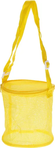 PATIKIL Bolsas de playa de malla, mochila de arena, conchas, aperitivos, coleccionar, bolsas de asas con cremallera para viajes, Amarillo, Classic