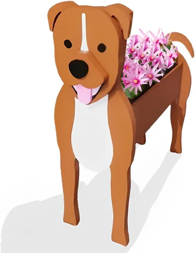 Miniatura 18 de Macetero de flores para perros, regalos para mujeres, bonitas macetas de PVC para perros, macetas para interiores y exteriores, maceta de jardín