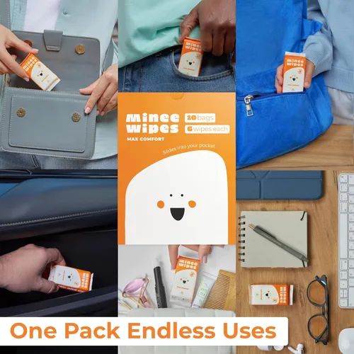 Miniatura 3 de Toallitas de Viaje Imposibiliblemente Compactas - 99.5% de Agua - Seguras para Piel Sensible y Hipoalergénicas, Recerradables, Gruesas y Duraderas