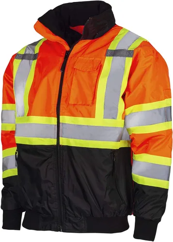 Miniatura 3 de JORESTECH Chaqueta de seguridad reflectante ANSI/ISEA 107-2015 y CSA Z96 compatible con la chaqueta de trabajo Naranja
