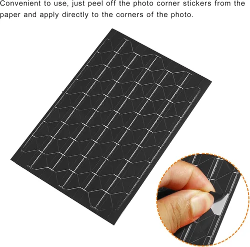 Miniatura 4 de PATIKIL Adhesivo de esquina para fotos, 20 hojas/2040 unidades, etiqueta autoadhesiva de PVC para montaje de fotos, diario, álbum, diario, álbum