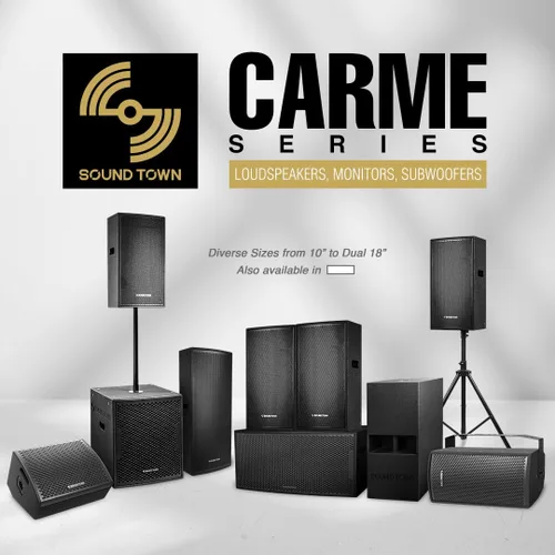 Miniatura 8 de Sound Town CARME Series - Altavoz profesional PA DJ de 2 vías de 15 pulgadas, 800 W, negro con controlador de compresión, madera contrachapada