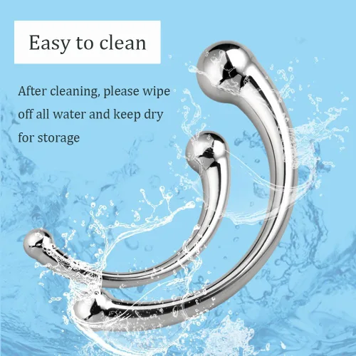 Miniatura 4 de Consolador sexual de doble extremo para masaje, para estimular, fetiche, enchufe anal, consolador de metal curvado de doble extremo, juguete sexual