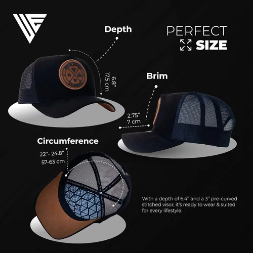 Miniatura 170 de Urban Effort Gorra trasera de malla, para hombres y mujeres, gorra de béisbol de 5 paneles, gran cierre a presión para caza y senderismo