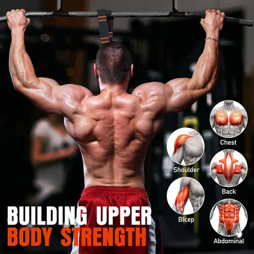 Miniatura 3 de Pull Up Assistance Bands, 300lbs Heavy Duty Resistance Bands for Pull Ups with Adjustable Height, Fabric Feet Rest & Knee Support, Strength Training