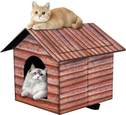 Miniatura 8 de Casa para Gatos de Exterior Casa para Gatos para Uso en Exteriores e Interiores - Refugio Impermeable para Gatos, Perros y Animales Ferales