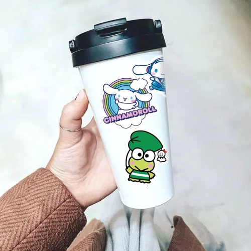 Miniatura 8 de JXJMYU 50 calcomanías Kawaii Sanrio Kuromi Melody Cinnamoroll para monopatín, maletero, laptop, botellas de agua para automóvil, adolescentes, niños