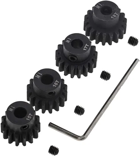 4pcs Mod 1 piñón engranaje 0.197 in endurecido 15T 16T 17T 18T M1 engranajes de paso RC pieza de actualización con destornillador