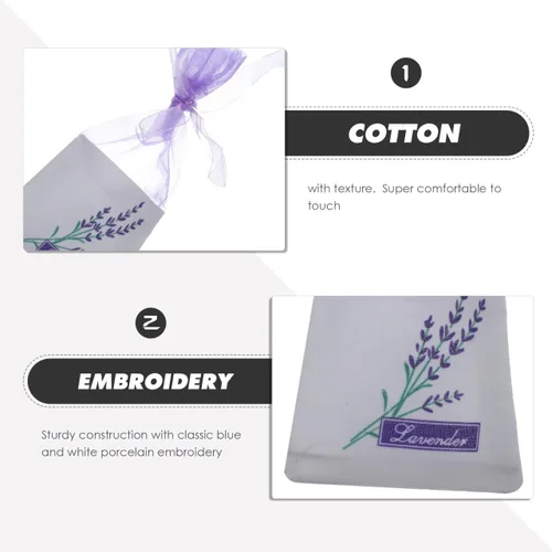 Miniatura 9 de Bolsas de bolsita de lavanda: 30 unids bolsas vacías bolsitas, bolsas de gasa de fragancia de impresión de flores para brotes Lagerung