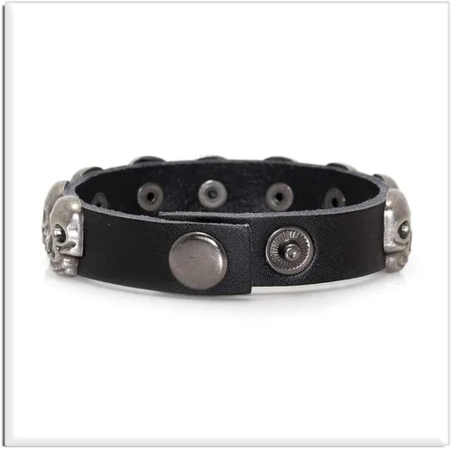 Miniatura 4 de Xusamss Pulsera de cuero con hebilla de aleación punk rock, muñeca de 7.5 pulgadas