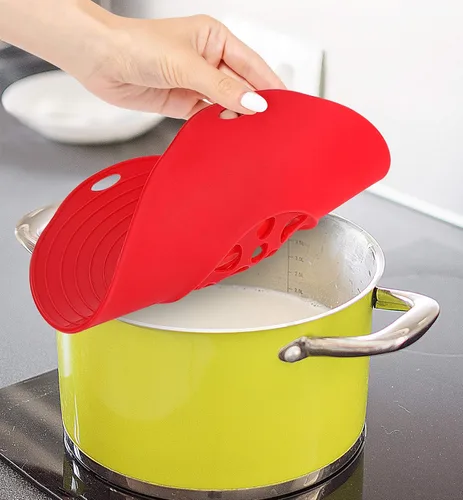 Miniatura 9 de Tapa de tapón para hervir sobre derrames para olla de vapor, cubierta de silicona sin BPA de 11.5 pulgadas, utilizada en utensilios para hornear