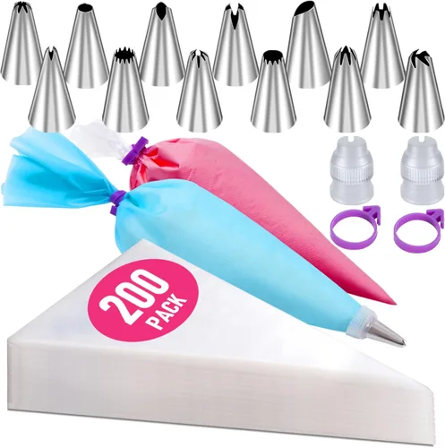 Miniatura 9 de Bolsas de tubería de 16 pulgadas desechables, 100 piezas de bolsas de pastelería grandes, bolsas para glaseado, bolsas para decoración de pasteles