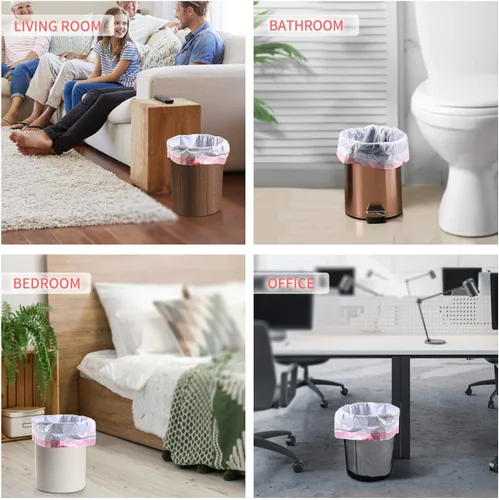 Miniatura 7 de KONE - Bolsas de basura pequeñas, 192 unidades, 4 galones, con cordón, extragruesas, bolsas de basura de plástico para baño, dormitorio, oficina