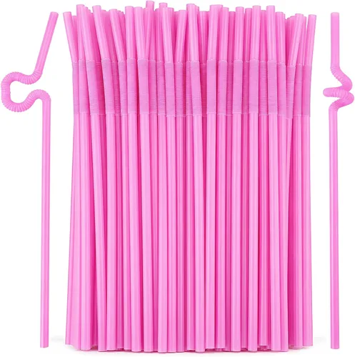 Miniatura 11 de ALINK 200 popotes de plástico flexibles negros, de 10.23 pulgadas de largo que se estiran a 13 pulgadas, popotes flexibles desechables de 0.24