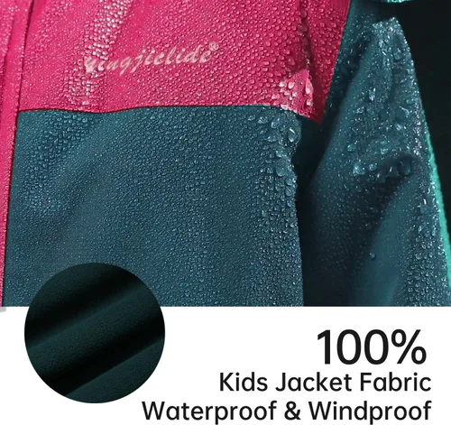 Miniatura 42 de Chaqueta de esquí impermeable para niñas, chaqueta de snowboard para exteriores, resistente al viento, con forro polar, abrigo de nieve cálido