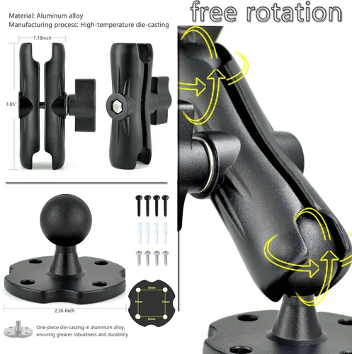Miniatura 7 de VAUBORTTI Base de taladro de aluminio resistente para tableta, para tablet iPad Pro/Mini, soporte para iPad Pro/Mini, soporte para iPad Pro y Mini
