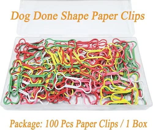 Miniatura 6 de Clips de papel de 5 colores, lindo hueso de perro, clip creativo para archivos de cuadernos, oficina, escuela, uso doméstico, perfecto