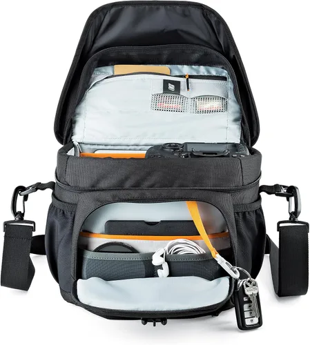 Miniatura 5 de Lowepro LP37123, Nova 180 AW II - Bolsa para cámara, impermeable, personalizable, se adapta a Pro-Depth DSLR con lente, dron compacto, 3-4 lentes