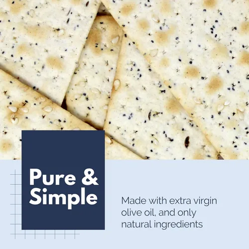 Miniatura 4 de Snacktery Everything Flatbread Crackers - Galletas finas totalmente naturales en 8 paquetes que se mantienen frescos, galletas de pan planas