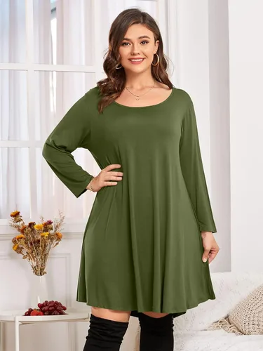 Miniatura 2 de BELAROI Vestido informal acampanado suelto de manga 34 para mujer