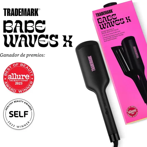 Miniatura 6 de Trademark Beauty Hair Waver - Ondulador de Cabello de Doble Barril, Rizador de Ondas Playeras, Babe Waves X, Rizador de Cabello de Temperatura Negro