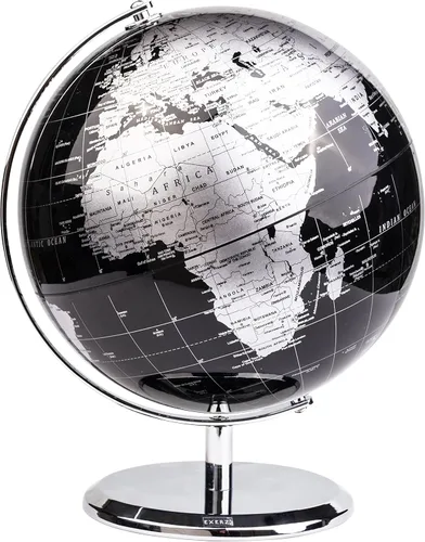 ANNOVA Globo metálico negro – Decoración de escritorio educativa/geográfica/moderna – Arco y base de acero inoxidable/mundo de la Tierra – negro