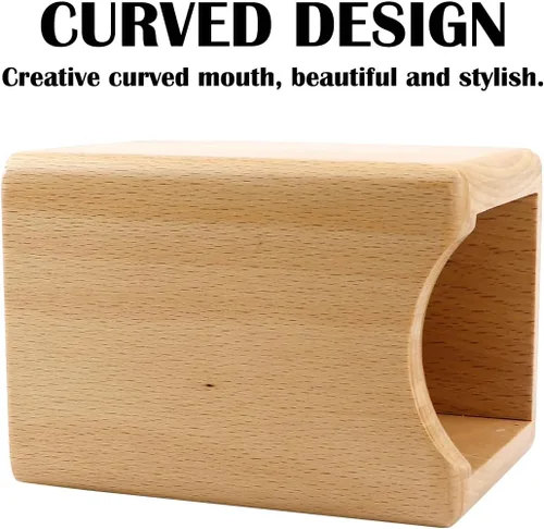 Miniatura 2 de Caja de bolígrafos de madera natural, organizador de papelería de escritorio, soporte creativo y simple de madera maciza para suministros de oficina