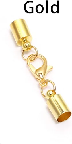 Miniatura 2 de 10 unidades / lote de tapas de extremo con cierre de langosta de cuero para pulsera de langosta cierres de langosta ganchos de 0.394 a 0.394 Dorado