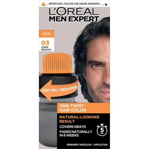 Miniatura 9 de L’Oreal Paris Men Expert One Twist - Tinte permanente de cabello para hombre, sin ensuciar, para cubrir canas, aplicación sencilla, sin mezclar y 01