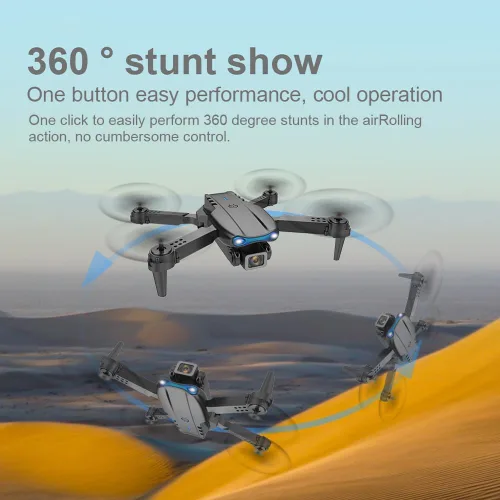 Miniatura 5 de Sonilco Mini dron E99 con doble cámara, retención de altitud, despegue/aterrizaje con una tecla, diseño plegable, giroscopio, modo sin cabeza, 2