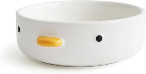 Miniatura 10 de PURROOM Tazón Divertido de Pato Lindo, Tazones de Sopa de Cerámica de Seguridad con Esmalte Hecho a Mano de 17oz, Tazón de Arroz de 4.6''. (500ML)