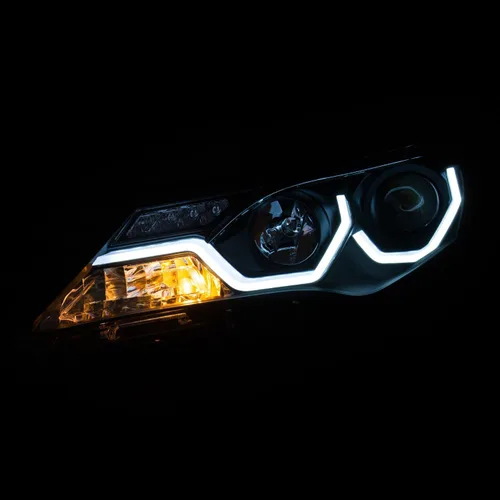 Miniatura 3 de AnzoUSA Plank Style LED Bar Proyector Faros Par 111332 Carcasa Negra Para Toyota RAV-4