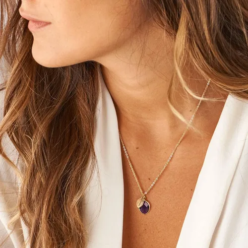 Miniatura 4 de Me&Hz Initial Birthstone Necklace for Women 14K Gold Filled Small Initial Necklace Crystal Birthstone Pendant Necklace for Girls Teens Mom Dainty
