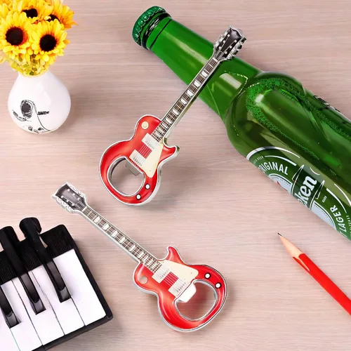 Miniatura 5 de Juego de 2 abrebotellas con forma de guitarra de cerveza, abrebotellas, guitarra, regalo, accesorios de cocina para bebedores, amantes de la música