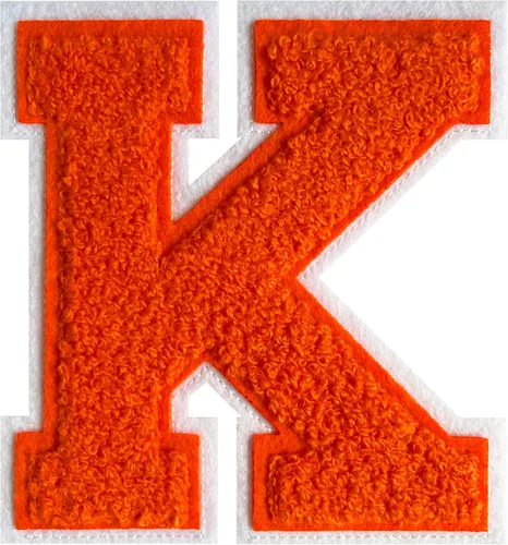 Miniatura 17 de Parche de letras de felpilla naranja de 4.5 pulgadas, alfabeto universitario para planchar y coser para chaquetas, sudaderas, camisetas, jeans