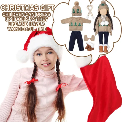 Miniatura 6 de Bencailor Conjunto de ropa y accesorios de invierno de 18 pulgadas para muñecas de invierno, suéteres, pantalones, sombreros, zapatos para regalos