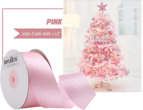Miniatura 32 de Cinta de satén amarilla de 1 pulgada, cinta de satén sólido de doble cara para envoltura de regalos, bodas, decoración de fiestas, accesorios
