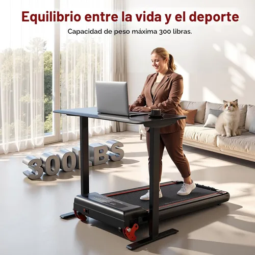 Miniatura 2 de RHYTHM FUN Cinta de correr con inclinación, almohadilla para caminar con barra de mango, almohadilla para caminar de 300 libras con aplicación