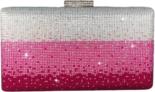 Boutique De FGG Elegantes bolsos de noche de cristal para mujer, caja de fiesta formal, embrague, boda, diamantes de imitación, bolso de novia