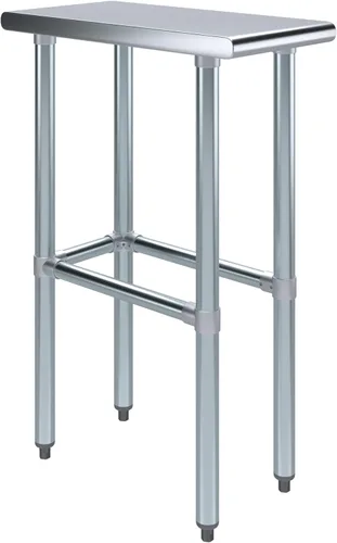 Miniatura 39 de Mesa de trabajo de acero inoxidable de base abierta de 14 pulgadas x 48 pulgadas Residencial y comercial Preparación de alimentos Estación