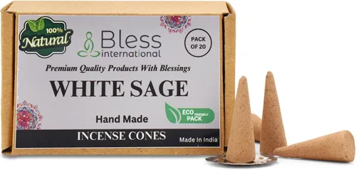 Miniatura 45 de Bless International Conos de incienso 100% naturales de lavanda hechos a mano, sumergidos a mano, libres de químicos orgánicos para purificación