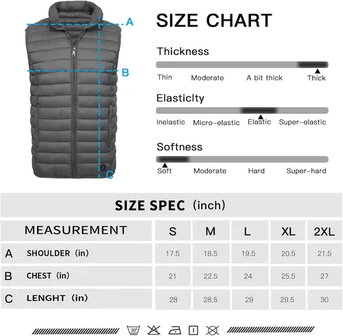 Miniatura 6 de Xsylxgc Chaleco acolchado ligero para hombre, chaleco aislante, resistente al agua, para exteriores, sin mangas, ropa de invierno