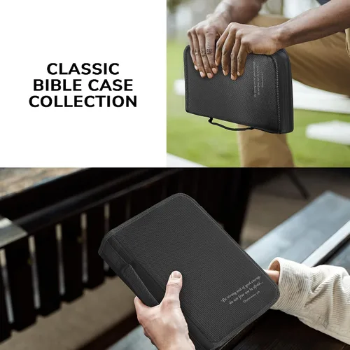 Miniatura 52 de DEHITE Funda para la Biblia para mujer, bolsas de transporte de la Biblia, tamaños medianos y grandes, ranuras para bolígrafos, tela de primera